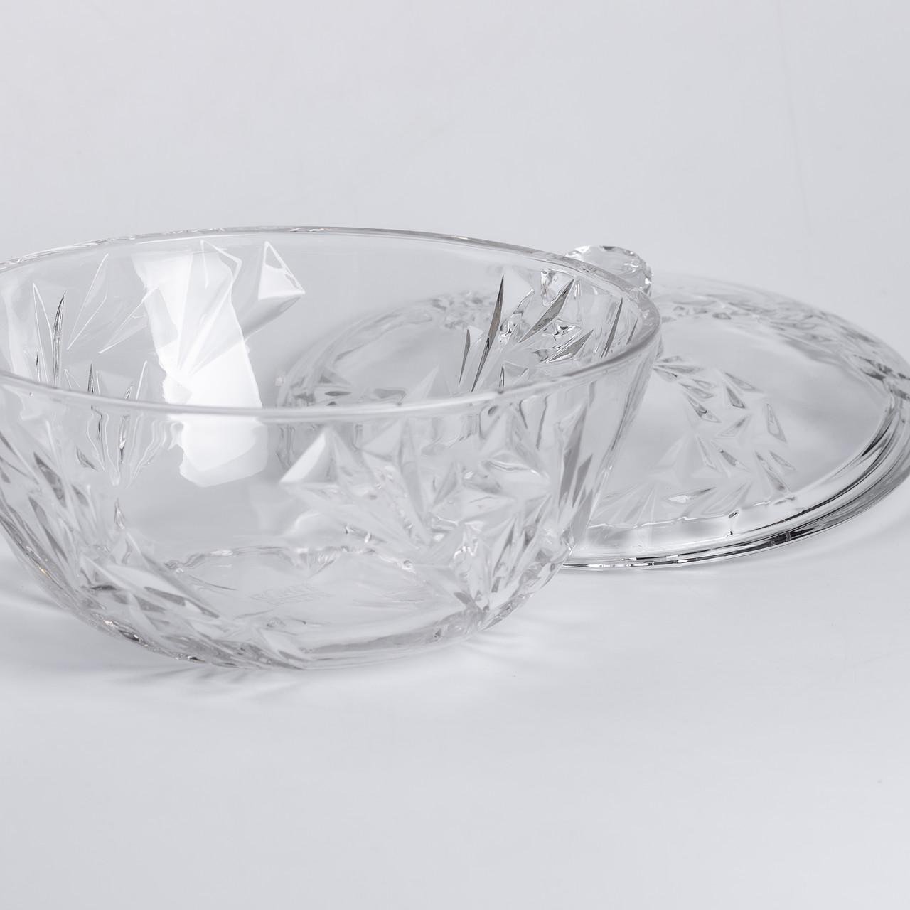 Салатница стеклянная с крышкой под хрусталь 24 см (6008) - фото 7 Салатница стеклянная с крышкой под хрусталь 24 см (6008) - фото 7