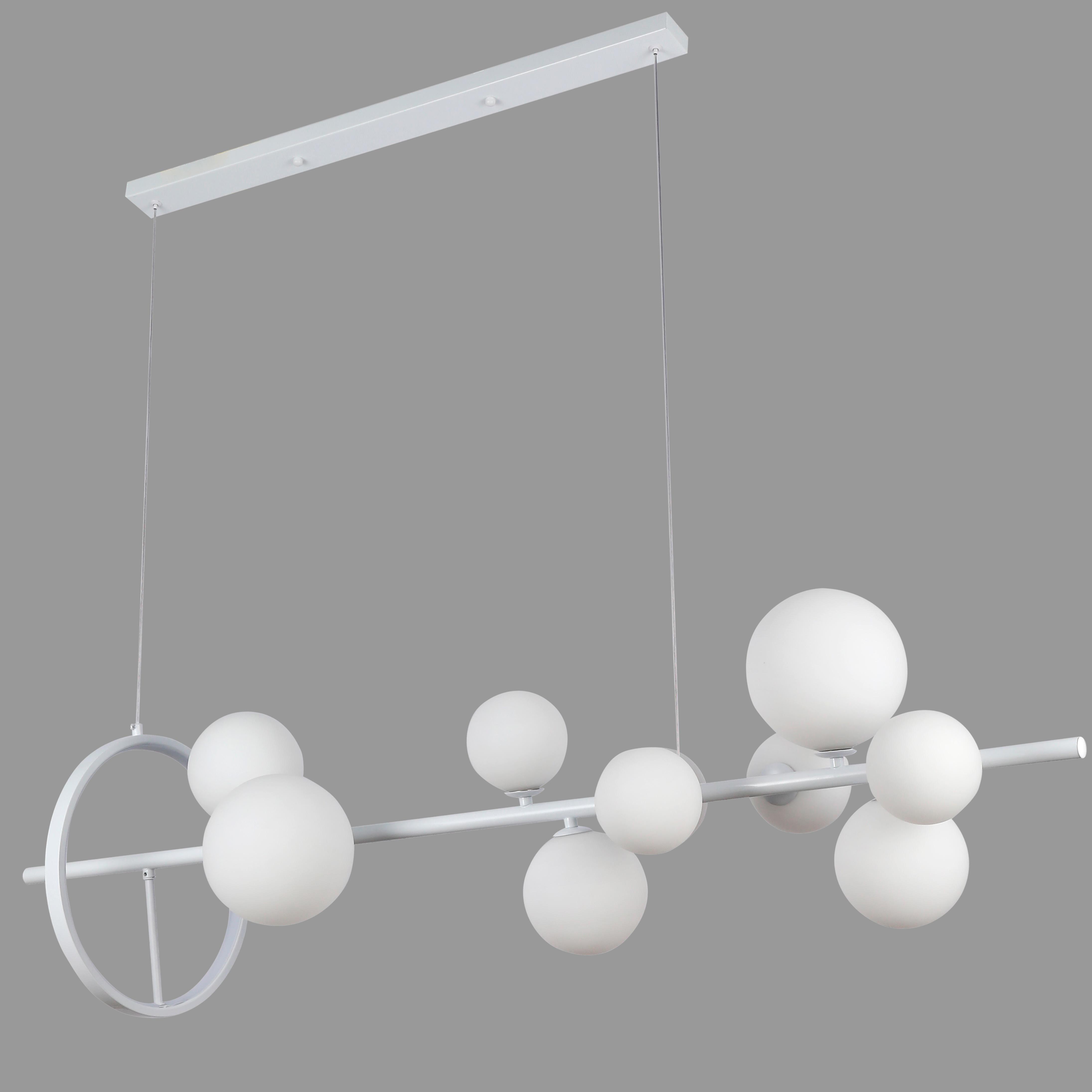 Люстра подвесная Bubbles на 10 ламп с белыми плафонами (918-LP267-10 WH+WH)
