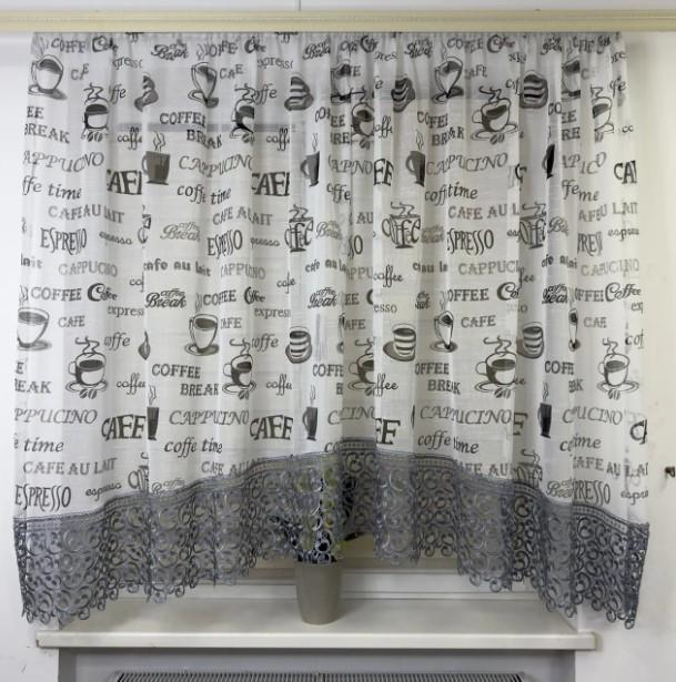 Гардина с аркой батист Кофе 300х160 см Серый (Кофе 2)