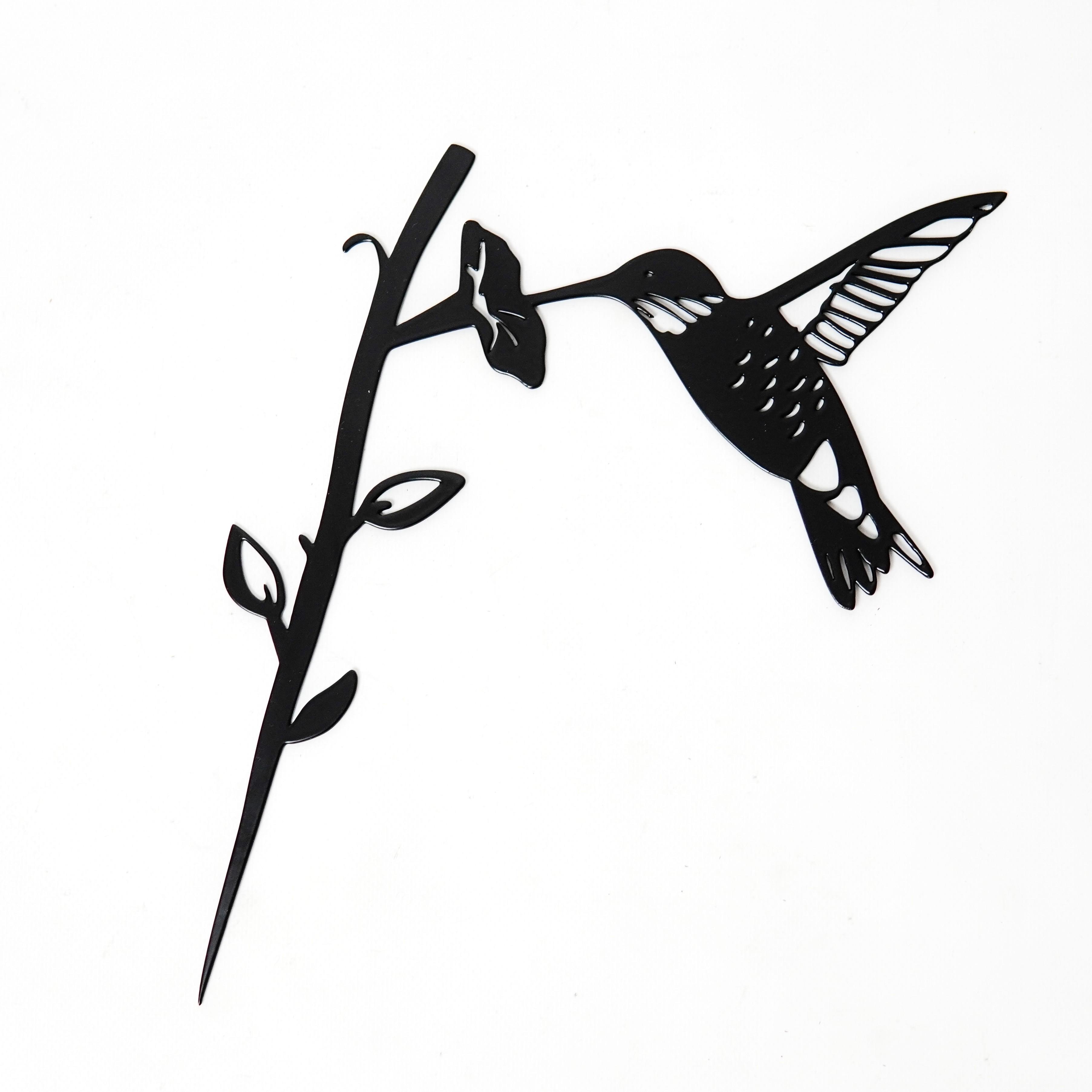 Садовая фигура Колибри и цветок металлический для двора/террасы (DCR028)