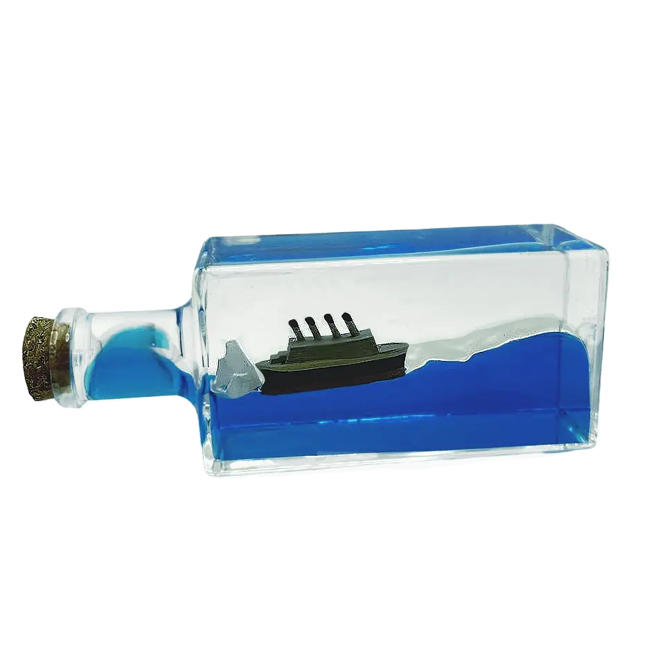 Кораблик в бутылке в жидкости Не утопляем