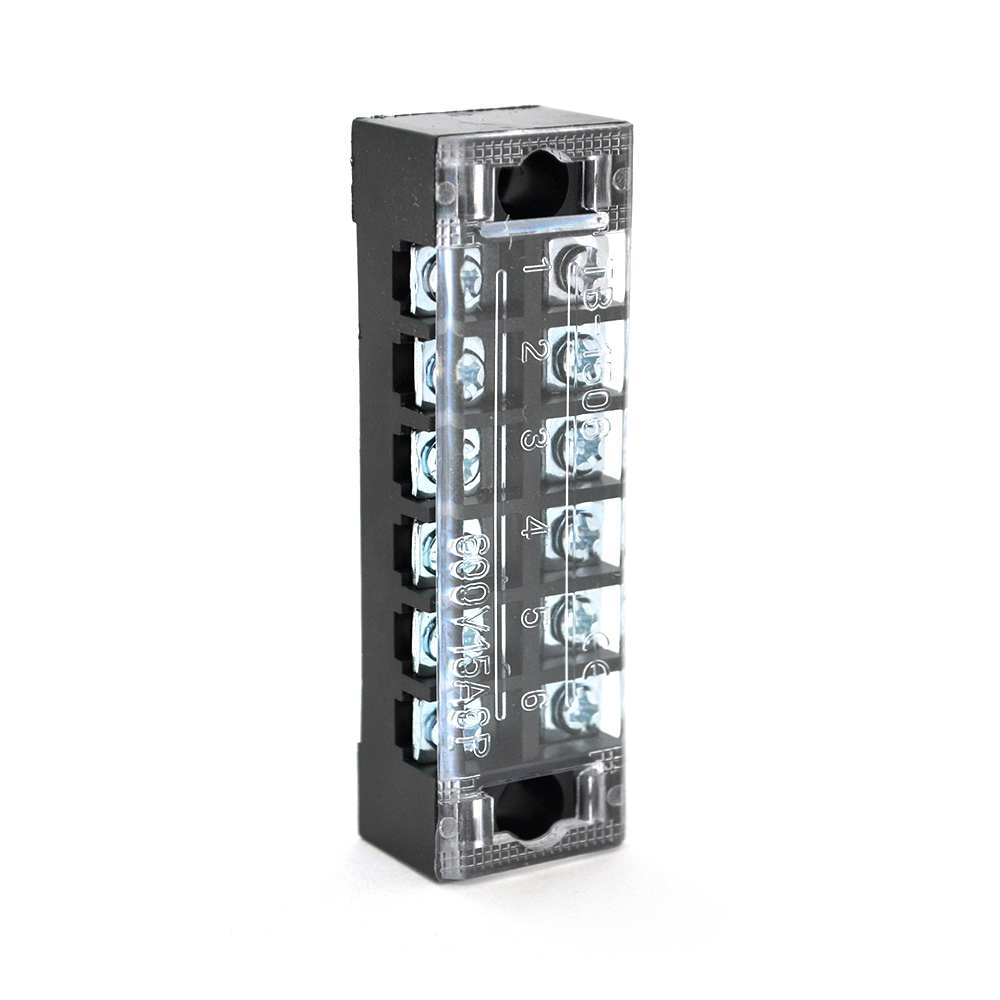 Колодка клемна VOLTRONIC 6-розрядна TB-1506 15A 600V 100 шт. Чорний (13352)