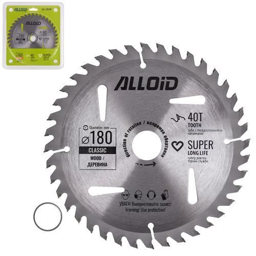 Диск пильный Alloid по дереву с твердосплавными напайками 180х25,4/22,2 мм 40 зубов (00000060941) - фото 3