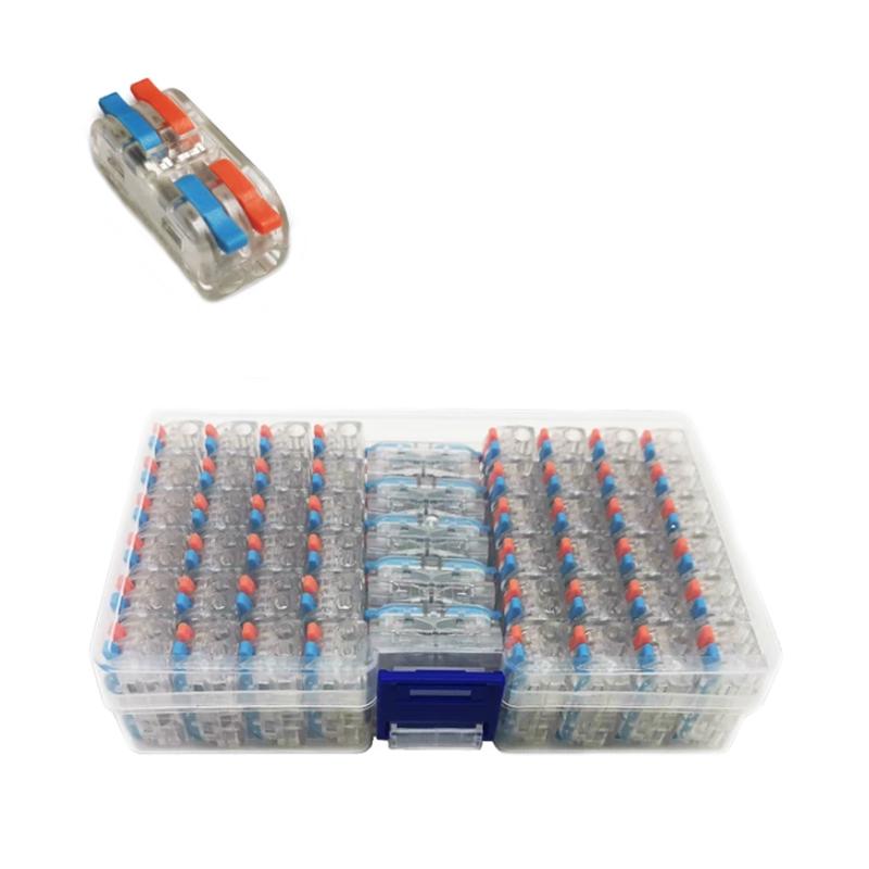 Набор клемм Tactix 0,08-4 мм2 32А 2х1-2х1 проходная одинарная 30х13х13,5 мм 58 шт. Разноцветный (CT2-2MT-58box)