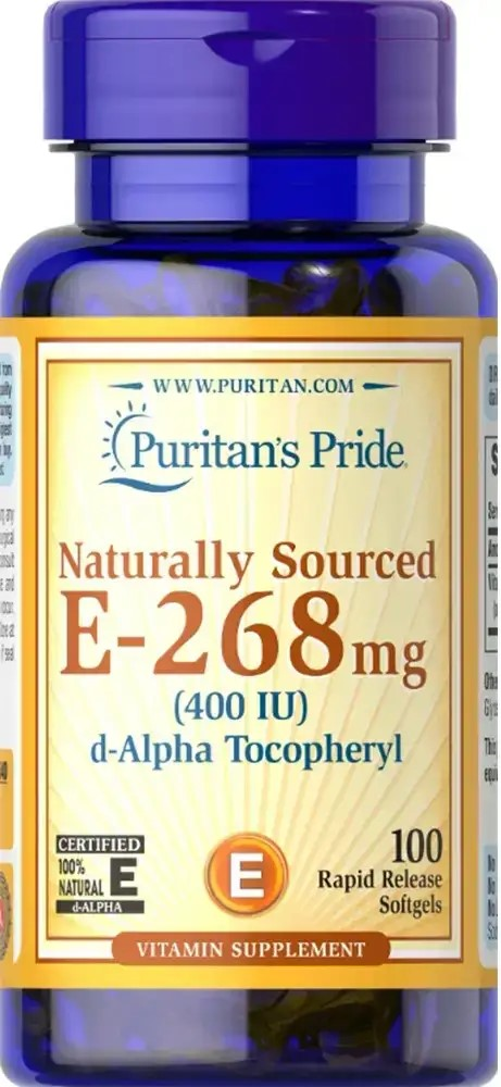 Витамин Е Puritans Pride Vitamin E 400 МЕ Naturally Sourced 268 мг 100 софтгель