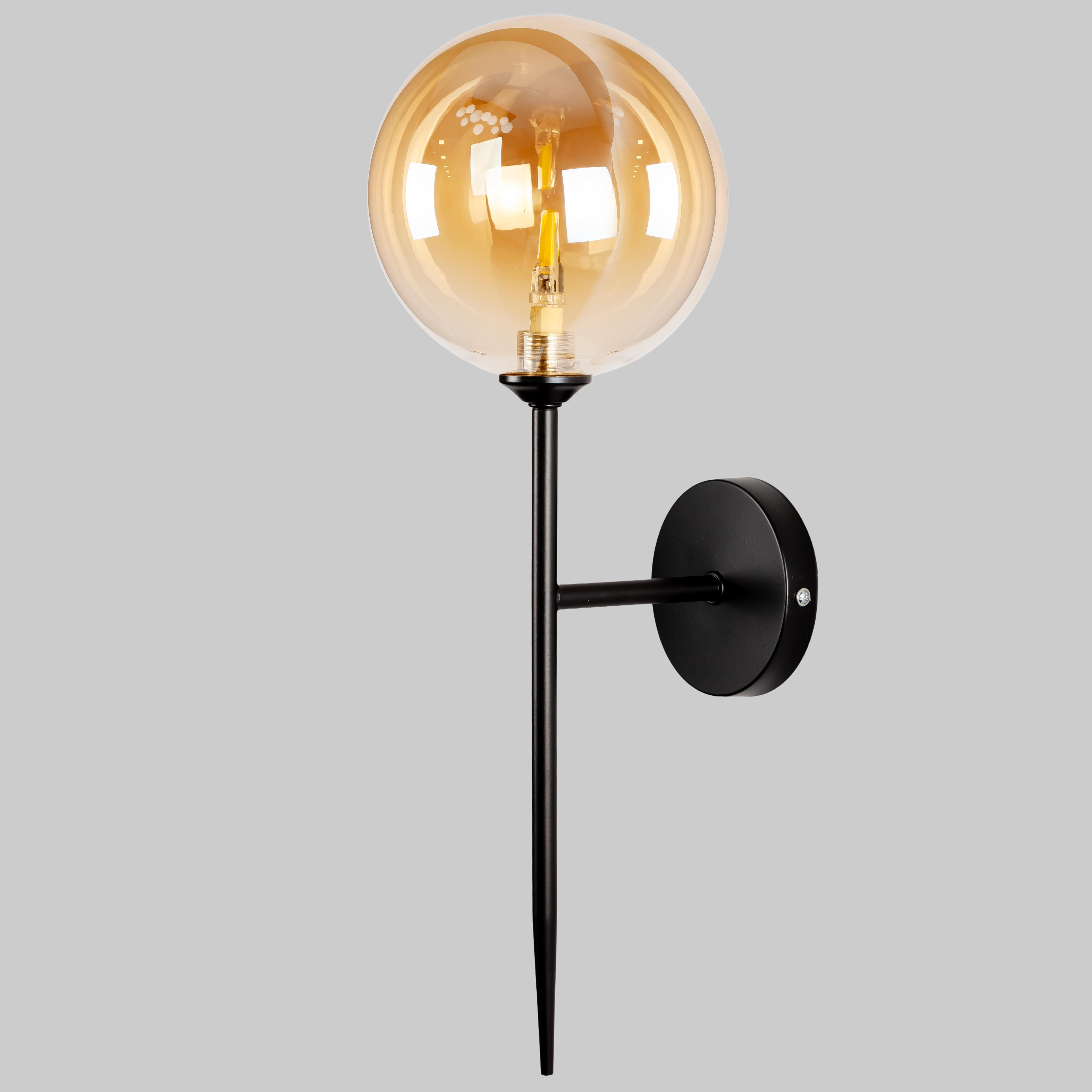 Бра современное на 1 лампу Bulb Черный (99-W2502F-1 (150) BK+BR)