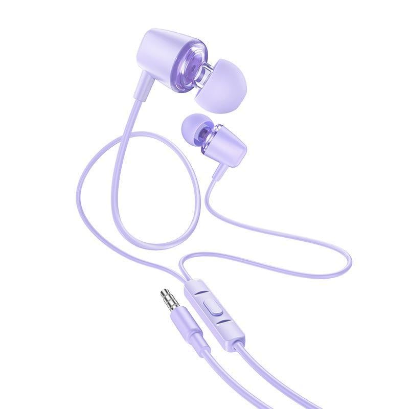 Наушники проводные Hoco Discoverer universal earphones with mic M107 Purple (574050)