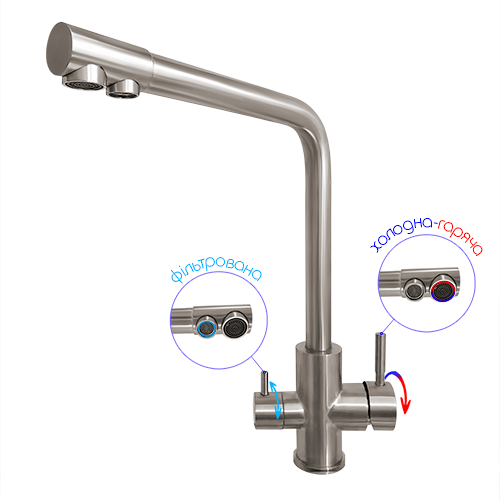 Смеситель для кухни Frosh Nett FS-33 из нержавейки с подключением к фильтрованной воде (24002) - фото 4