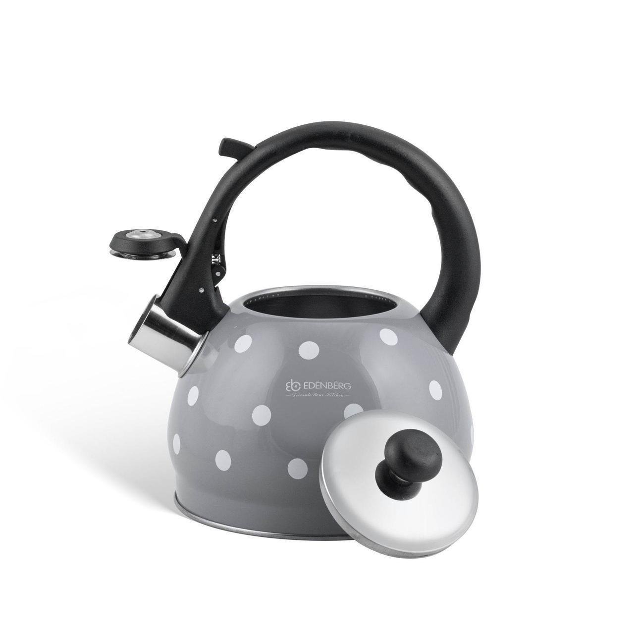 Чайник Edenberg 2 л зі свистком Сірий (EB-1922) - фото 3 Чайник Edenberg 2 л зі свистком Сірий (EB-1922) - фото 3