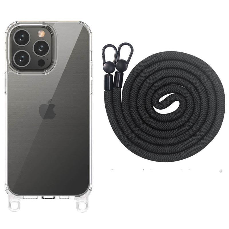 Протиударний Чохол TPU Transparent with Straps для Apple iPhone 13 Pro Max (6.7") Black