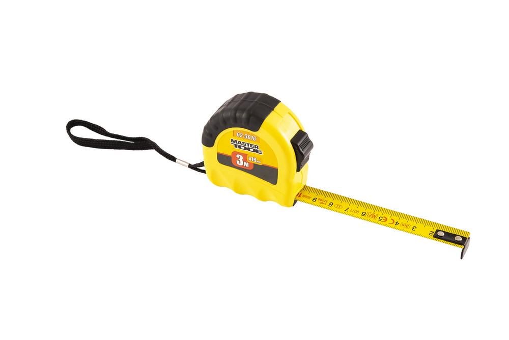 Рулетка MasterTool 3 мх16 мм тип Shiftlock/фіксатор полотна/нейлонове покриття (62-3016)