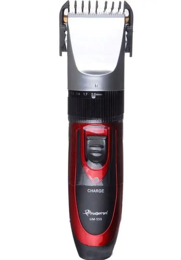 Машинка для стрижки волос Geemy GM-550 с комплектом сменных насадок Красный (2390000055)