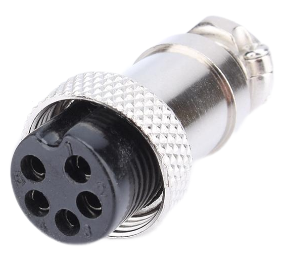 Роз'єм зʼєднувальний циліндричний GX12-12M-5A 5 pin розетка (2338917510) - фото 2 Роз'єм зʼєднувальний циліндричний GX12-12M-5A 5 pin розетка (2338917510) - фото 2