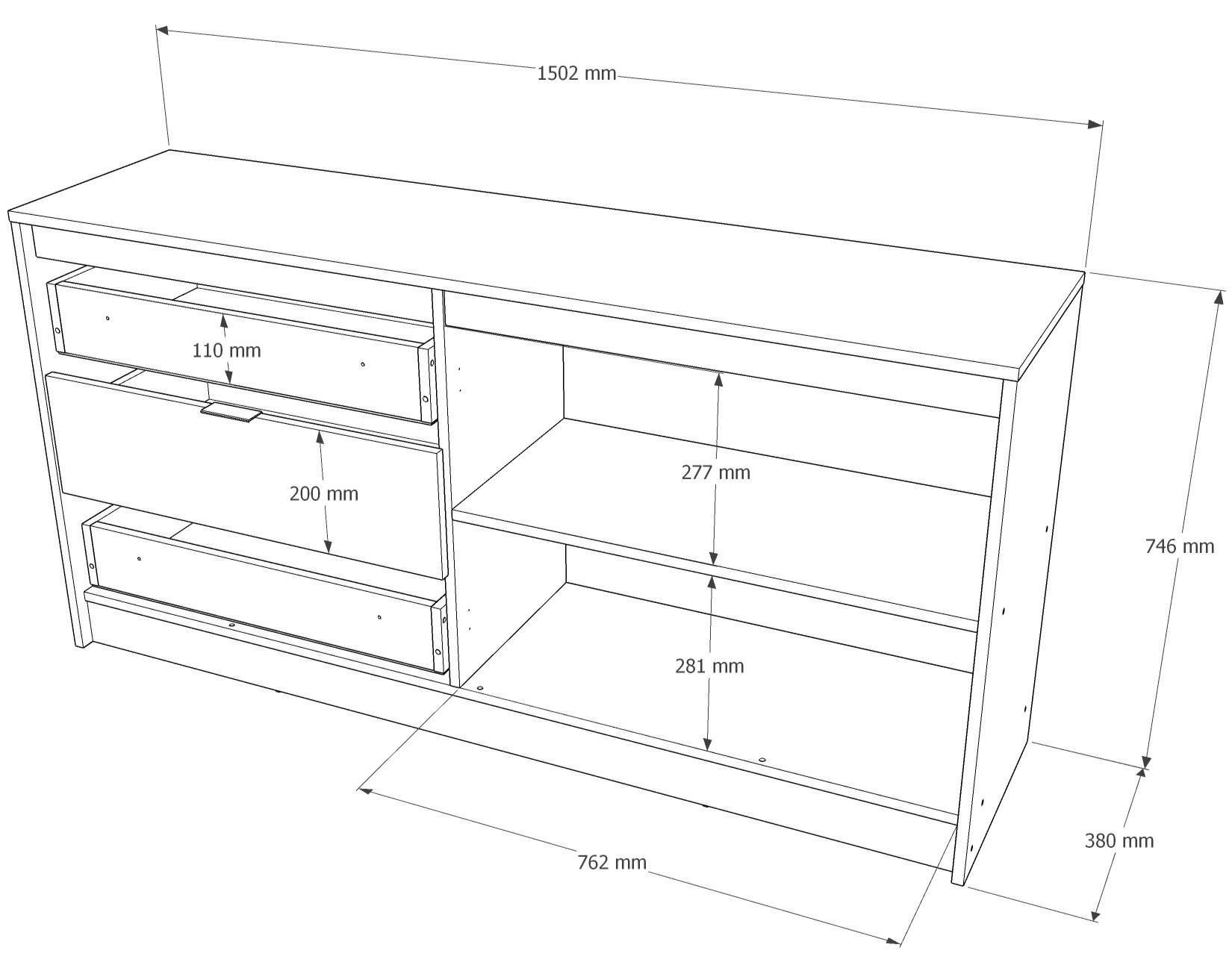 Комод Everest Сити 1500 1502х380х746 мм Сонома/Белый (11415) - фото 7