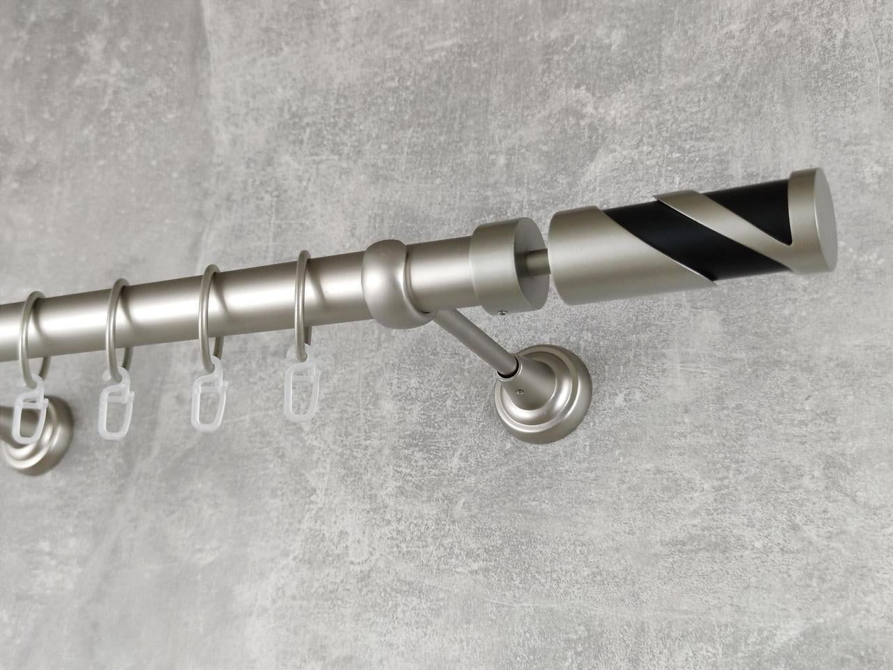 Карниз MStyle металлический для штор однорядный Сиена 25 мм гладкий 400 см Сатин (5013202)