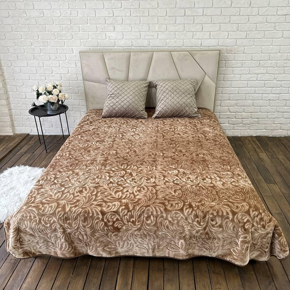 Плед мягкий 210х230 см Коричневый (Д-plush-pled-008)