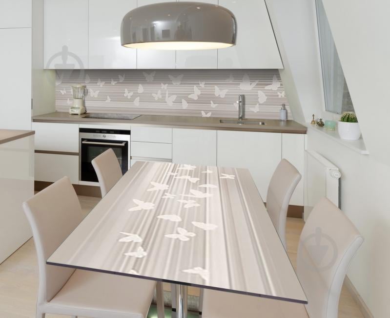 Наклейка 3Д виниловая на стол Zatarga «Хоровод бабочек» 650х1200 мм для домов, квартир, столов, кофейн, кафе