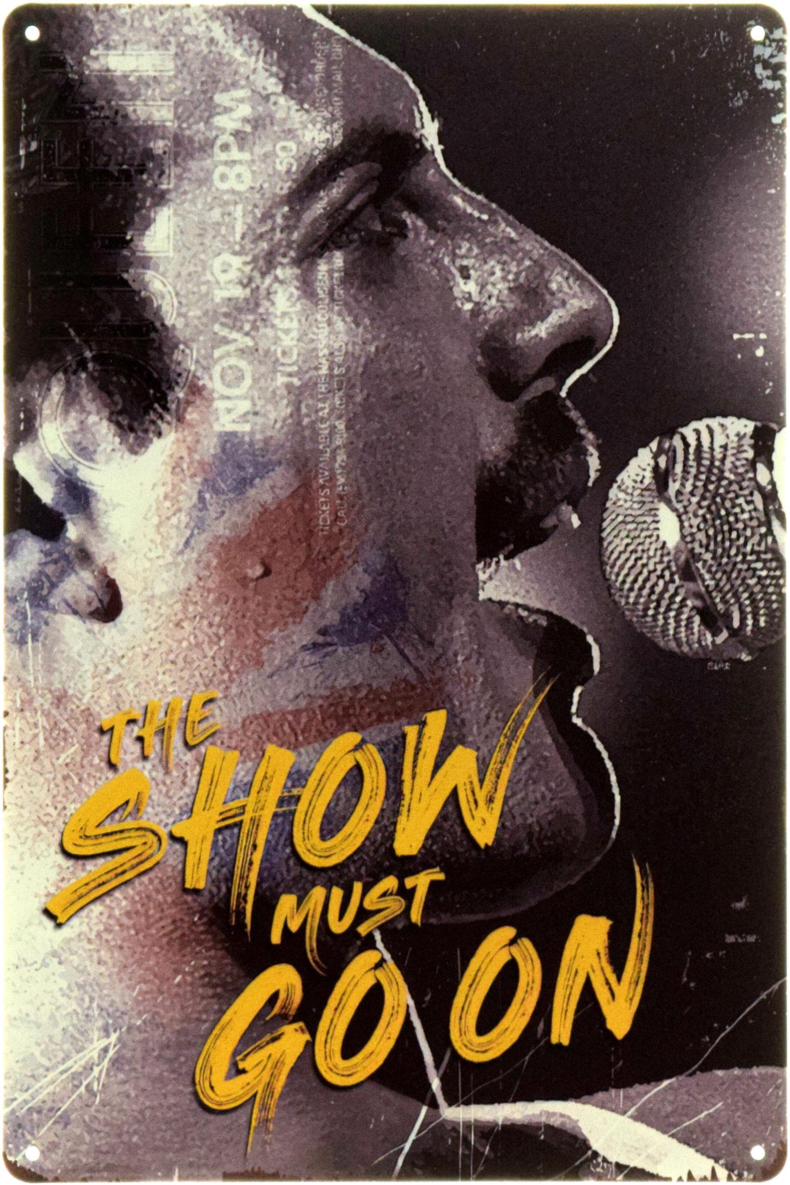 Табличка металлическая "Queen: The Show Must Go On" 20x30 см (ms-104522)