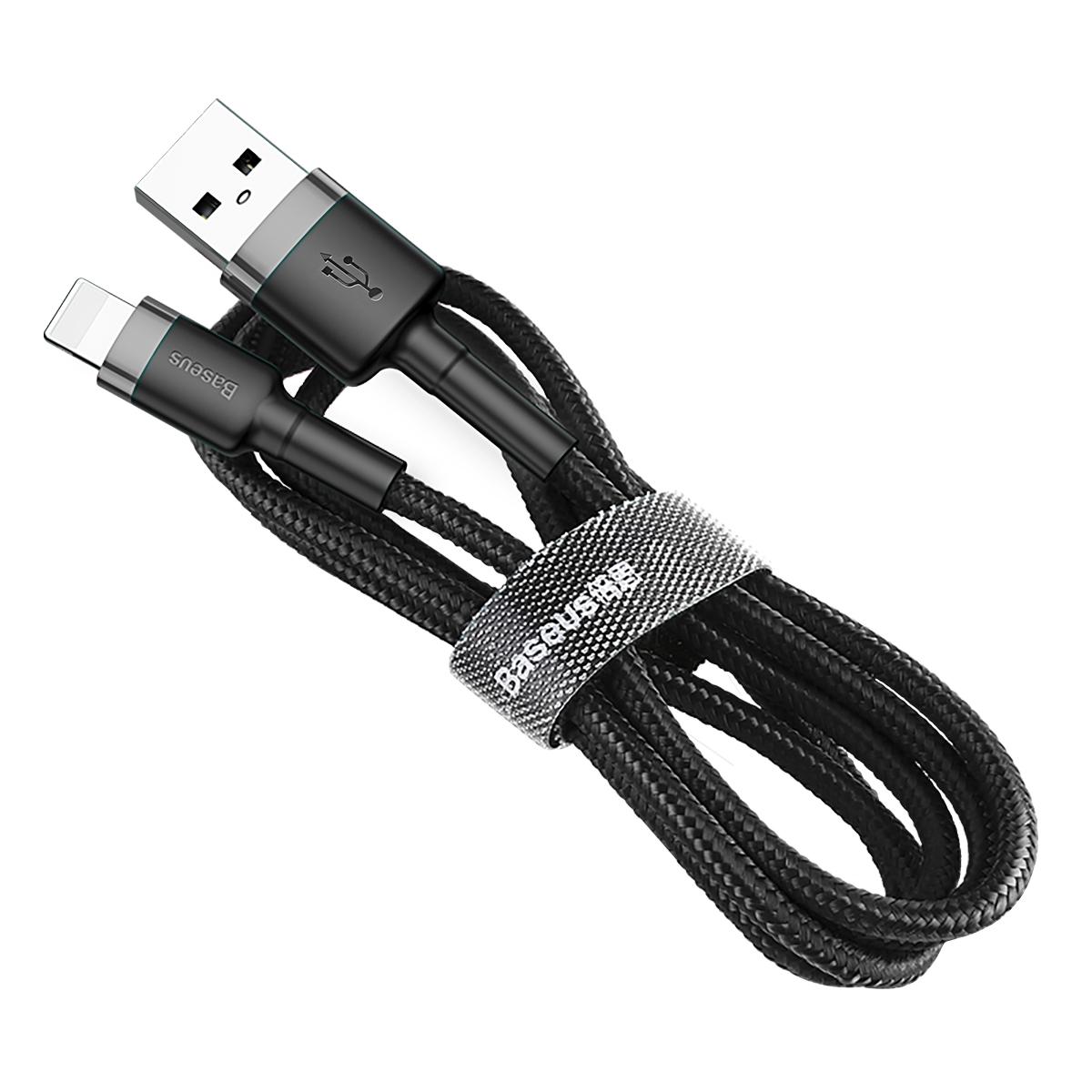 Кабель Baseus Cafule USB 2.0 to Lightning 2 A 3 м Чорний/Сірий (CALKLF-RG1)