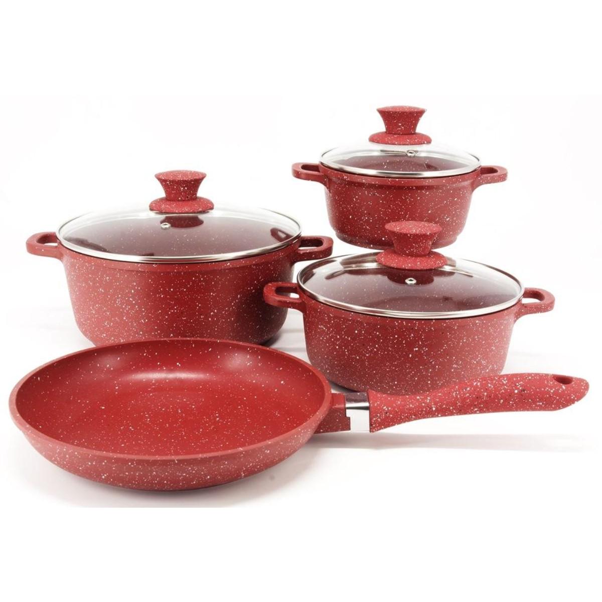 Набір каструль A-PLUS мармурове покриття 7 предметів (1501)