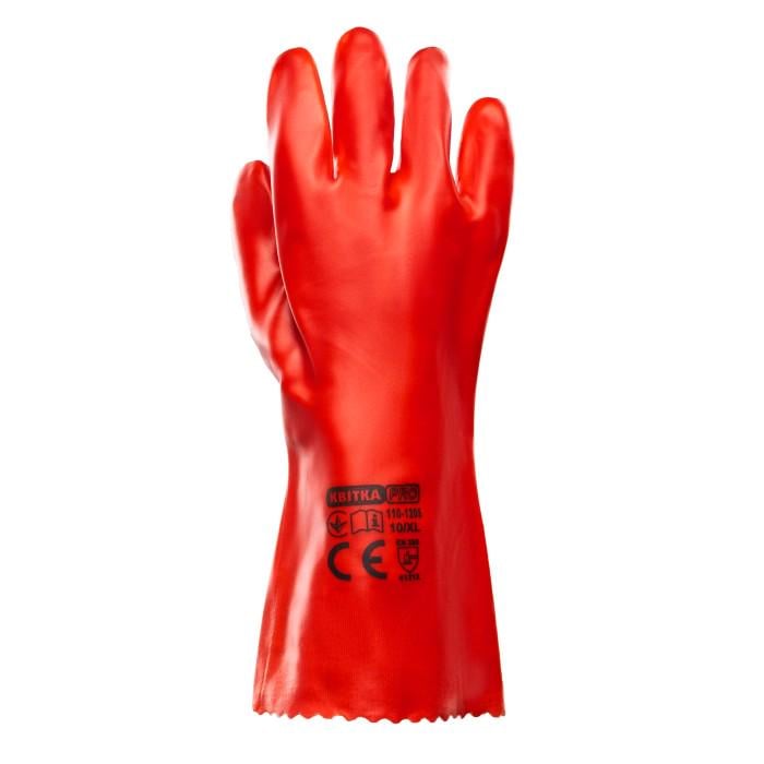 Перчатки бензомаслостойкие КВИТКА PRO Industrial с ПВХ покрытием 12 пар 350 мм (110-1205-10)