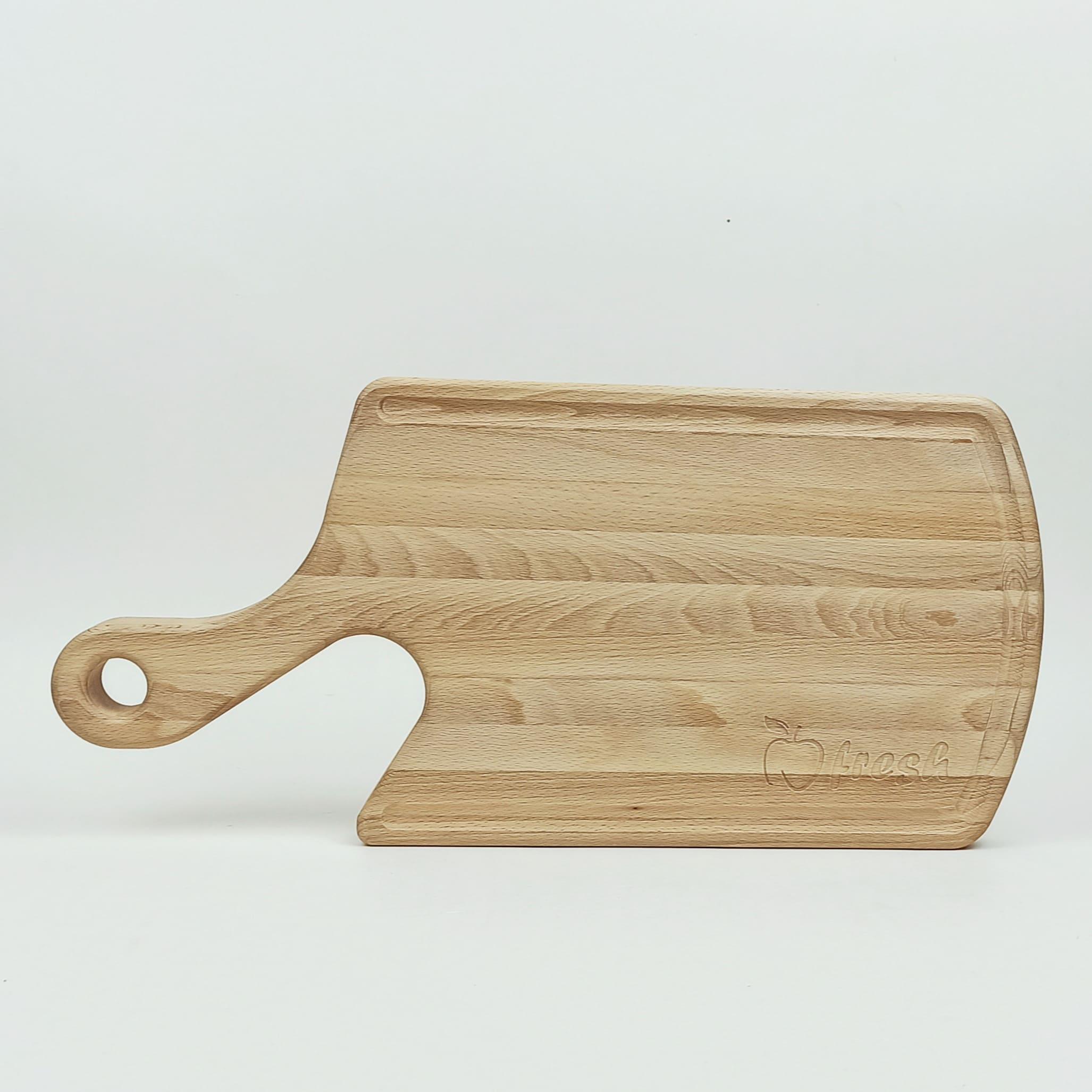 Деревянная кухонная доска fresh.woodworking с желобом 42(30)x20x3 см (00101)