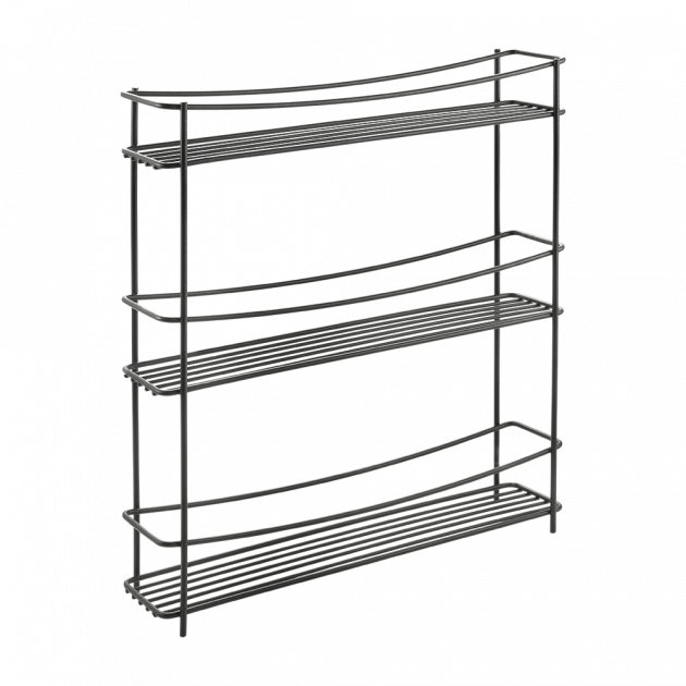 Полка METALTEX KUMINO-3 LAVA кухонная 3 секции 35х7х37 см черное покрытие Touch-Therm (360853)