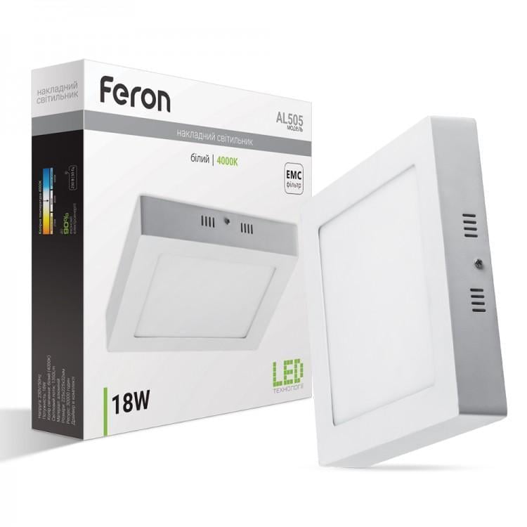 LED-світильник накладний Feron AL505 18W 1440 Lm 5000K (27549015)