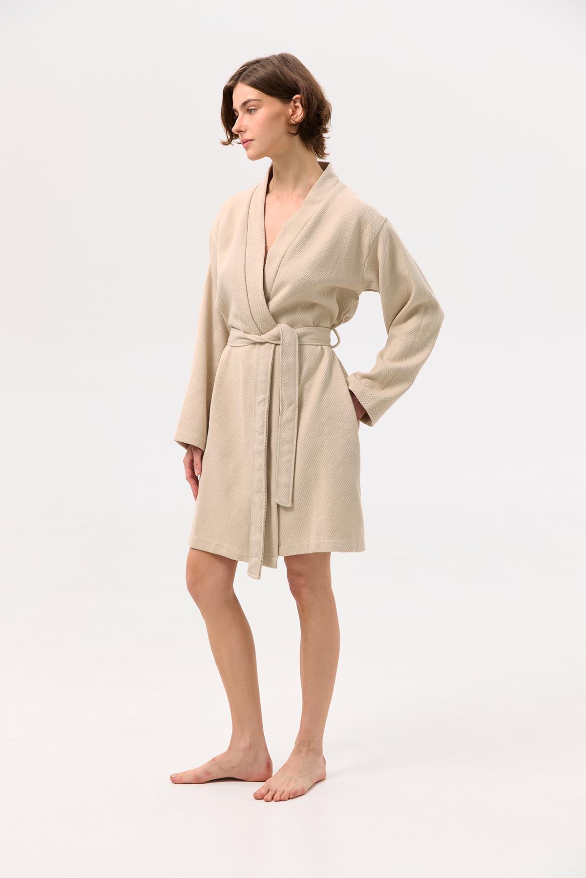 Халат-кимоно Lotus Home Samma L/XL Бежевый (26029349) - фото 2