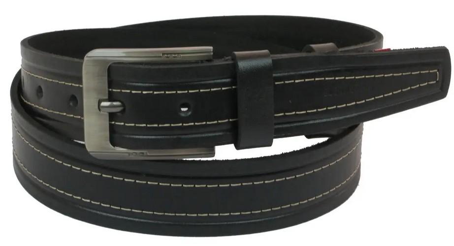 Ремень кожаный мужской Skipper 3,8 см Черный (super638_1092-38)