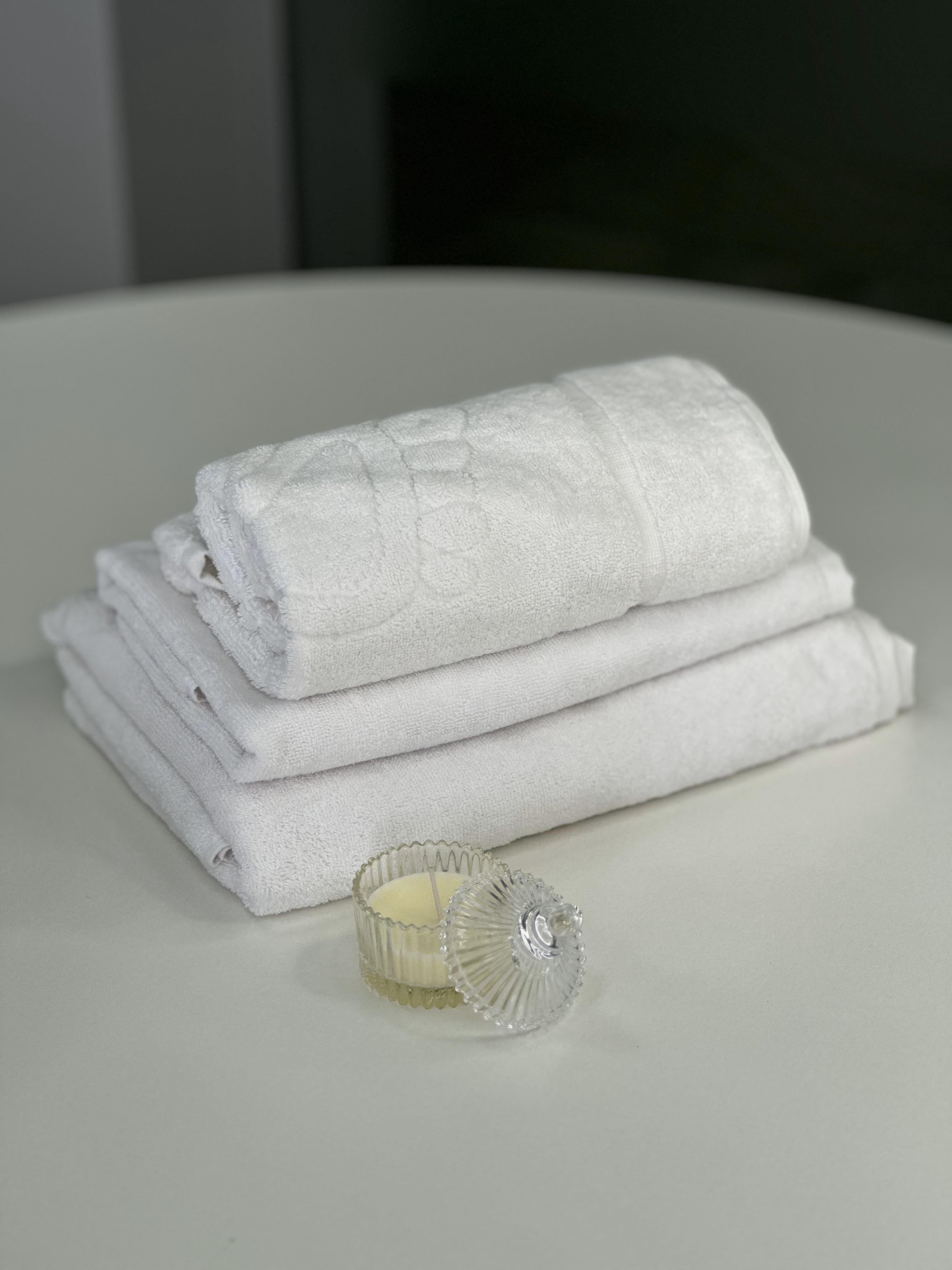 Комплект полотенец и коврик Ideal Textile однотонный Белый