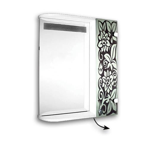 Шкаф зеркальный с подсветкой выключателем и розеткой 600х700х140 мм (ШК853) - фото 2