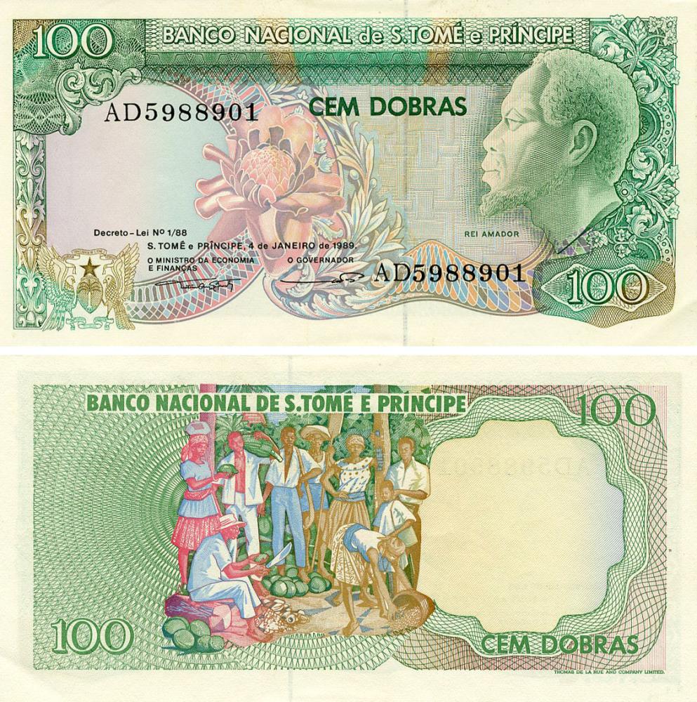 Коллекционная банкнота Сан-Томе и Принсипи 100 добра 1989 AU-UNC (P60)