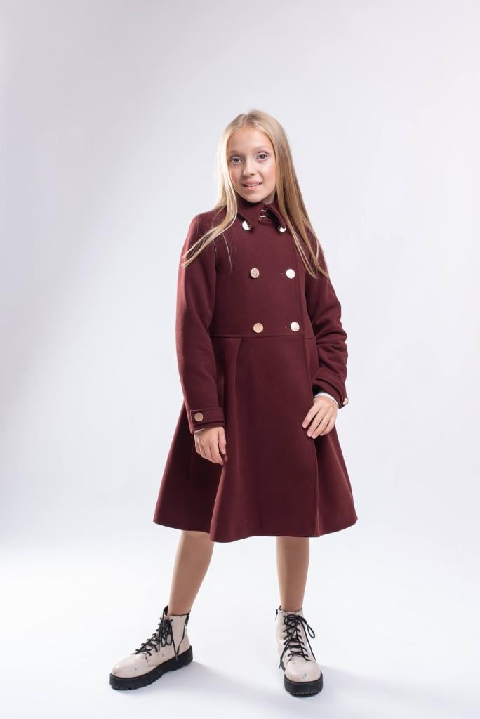 Пальто дитяче демісезонне для дівчинки 140-146 см Коричневий (Pbr/140-146) - фото 3