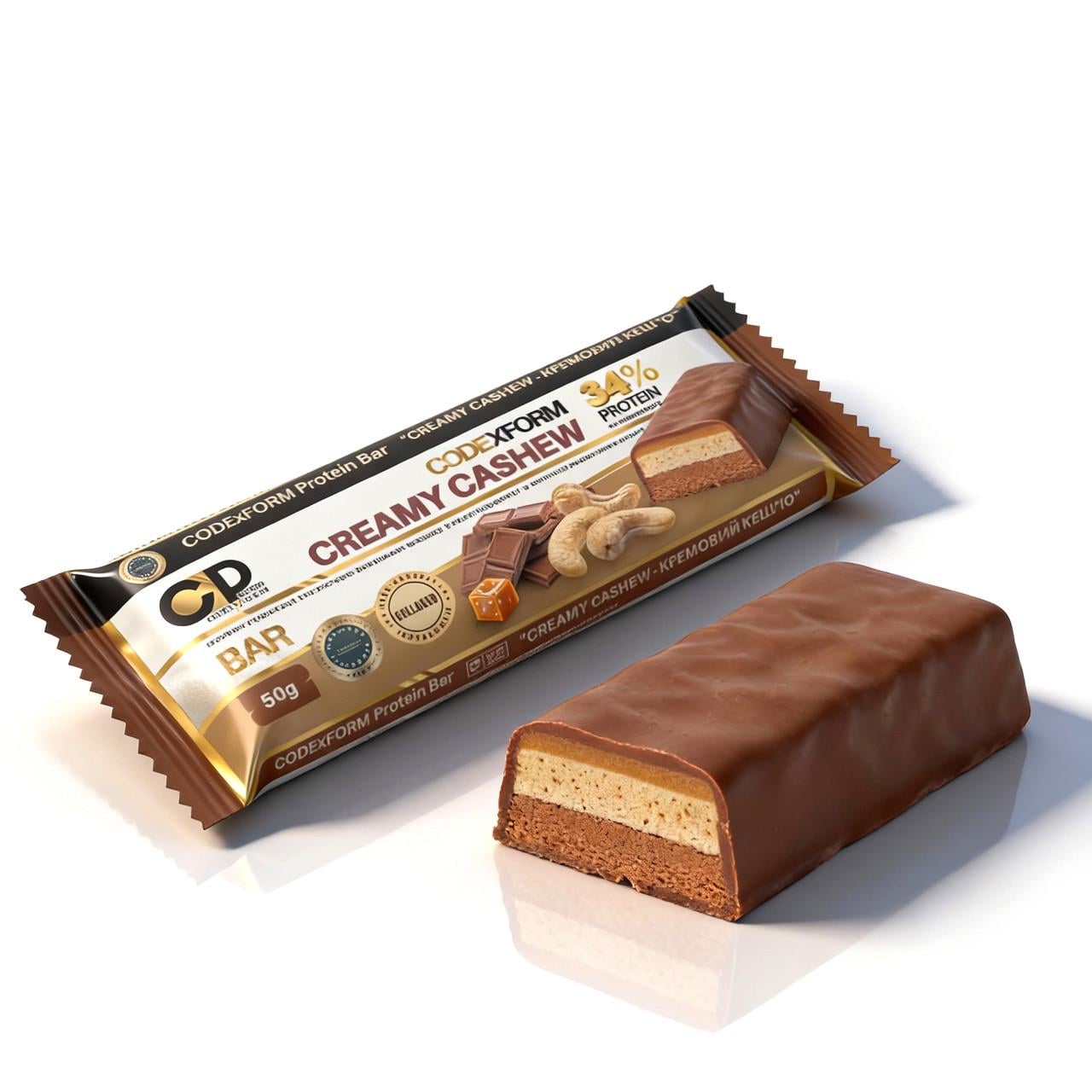 Протеиновый батончик CODExFORM Creamy Cashew без сахара 34% протеина (2970549137) Протеиновый батончик CODExFORM Creamy Cashew без сахара 34% протеина (2970549137)