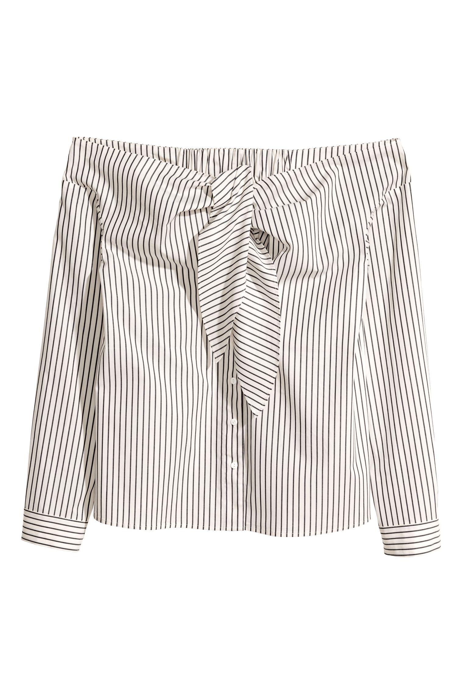 Блуза H&M Полоска р. 44 Белый (5125498556)