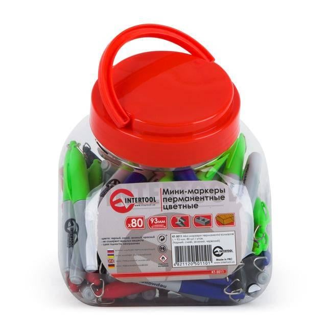 Маркеры-мини перманентные Intertool KT-5011 93 мм 80 шт. Разноцветный (10278805)