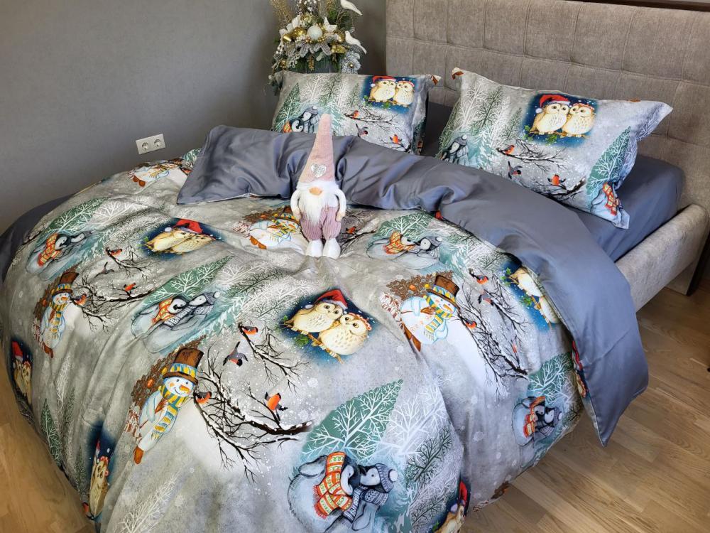 Комплект постільної білизни PREMIUM SNOWY FOREST сатин двоспальний (1996434965)