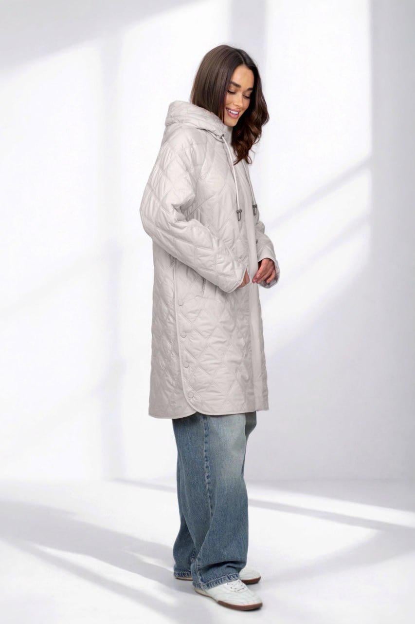 Куртка женская весенняя на флисе больших размеров р. 54 Жемчужный (33305339)