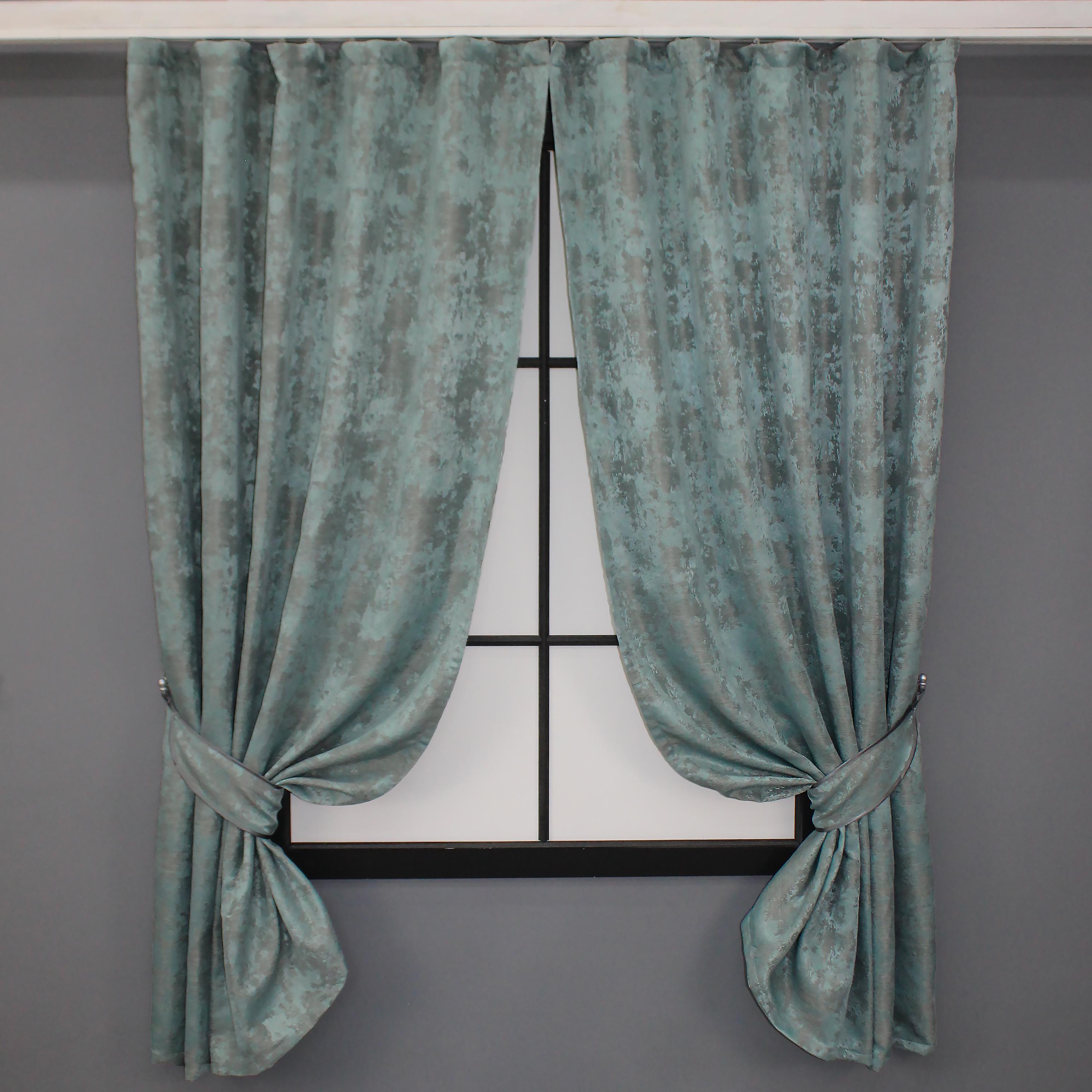 Комплект штор VR-Textil Sultan XO № 1148ш жаккард 130х170 см 2 шт. Бирюзово-серый (35-0119)