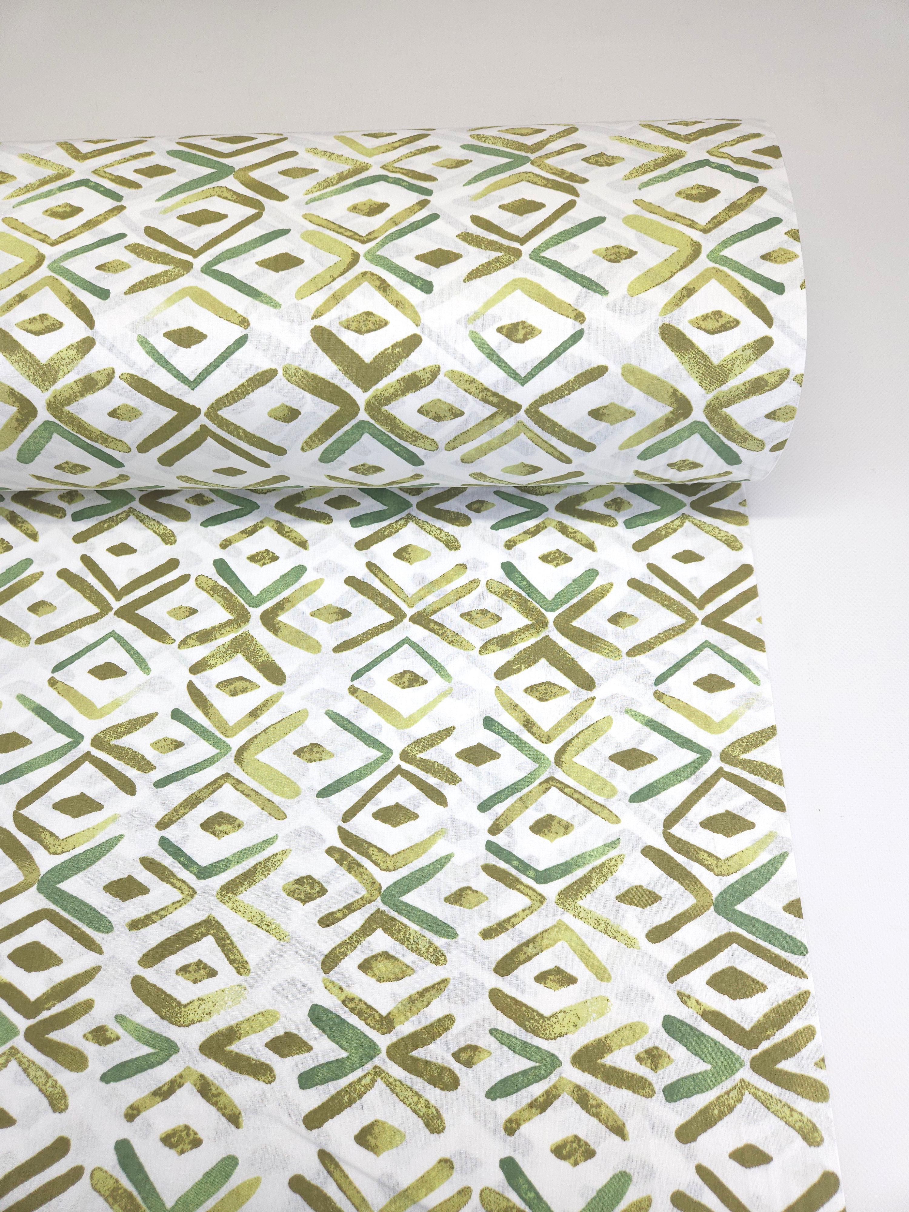 Ткань для постельного белья ранфорс геометрия 240 см Зеленый (M05165/5 03369)