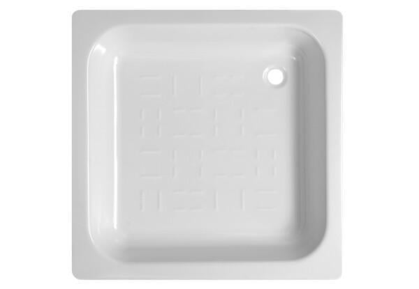 Душевой поддон BLB стальной квадратный эмалированный 90х90 см Белый
