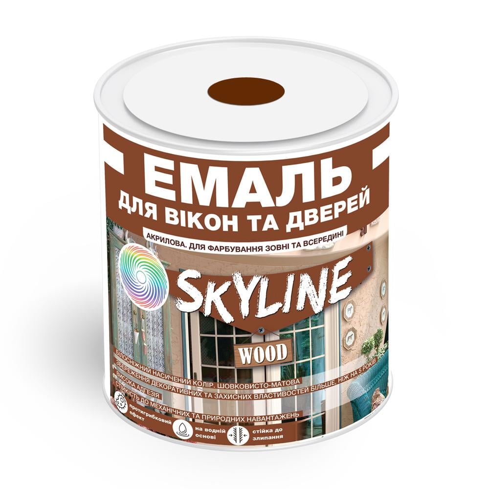 Емаль акрилова для вікон та дверей Skyline Wood RAL 3009 0,75 л Червоно-коричневий - фото 1