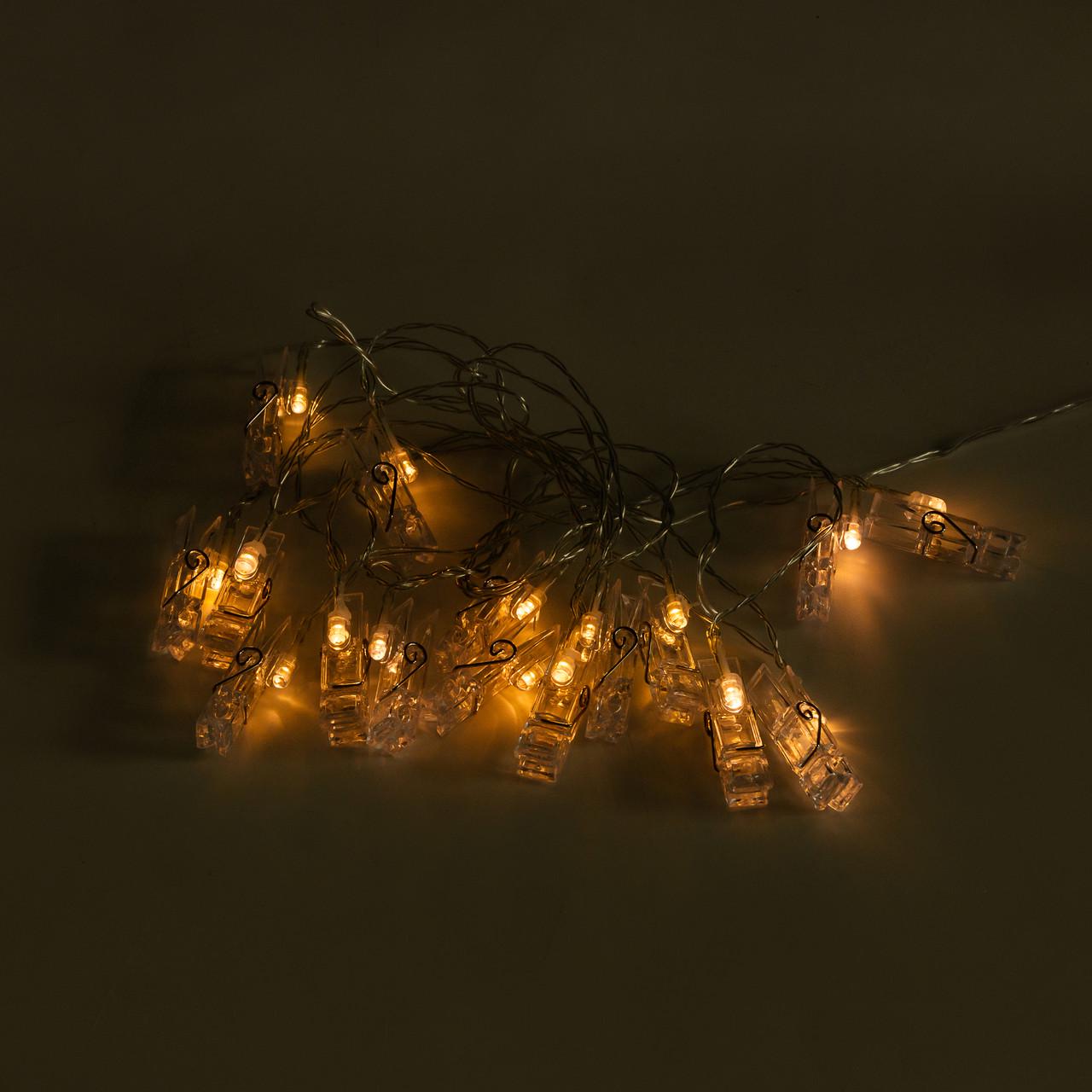 Гірлянда-нитка прищіпки 20 LED 5 м (A65) - фото 7