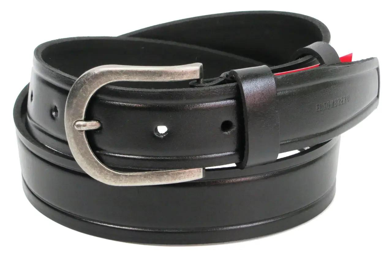 Ремень кожаный мужской Skipper 3,8 см Черный (super720_1297-38)