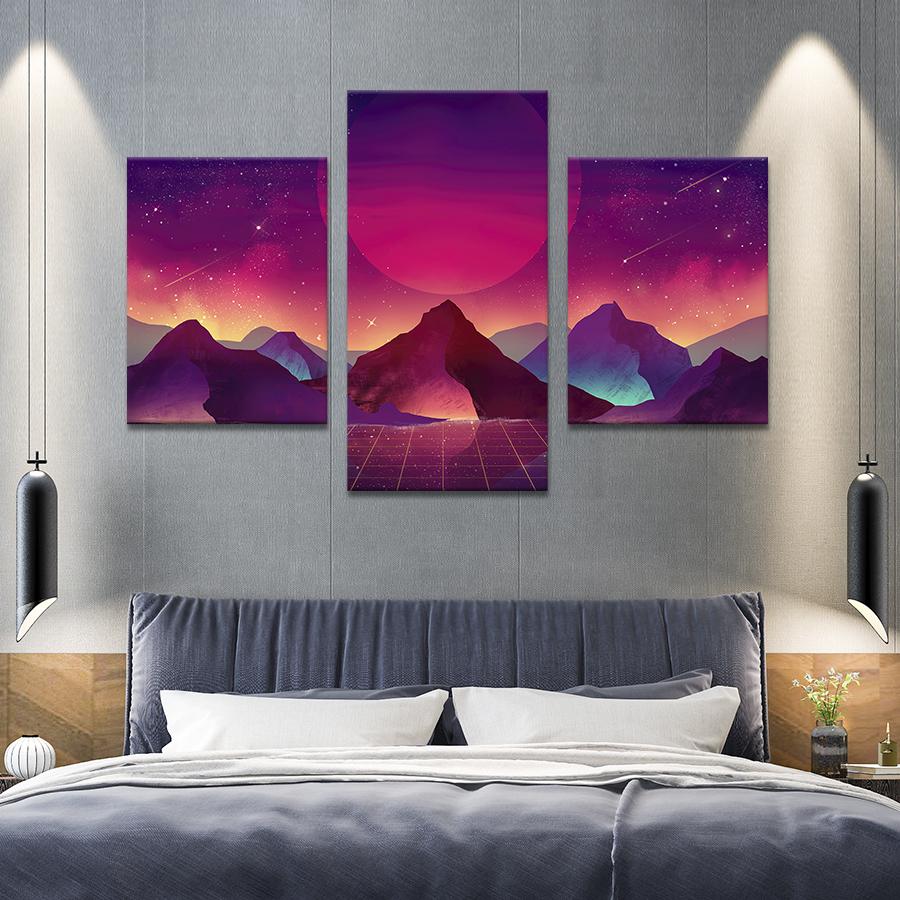 Картина для интерьера Цифровой космический пейзаж 141x90 см (753-32)