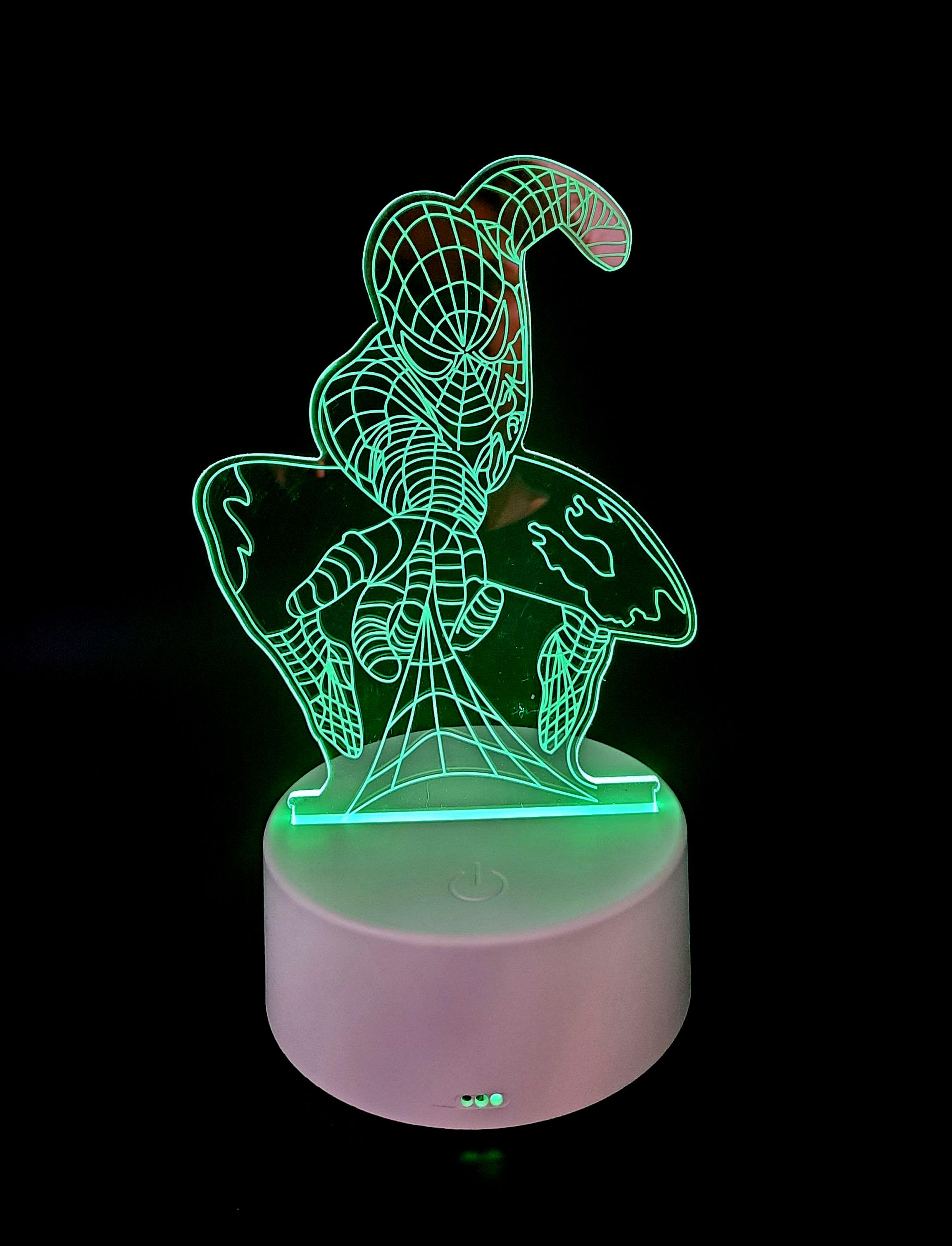 3D LED ночник светильник 16 цветов  Человек-паук