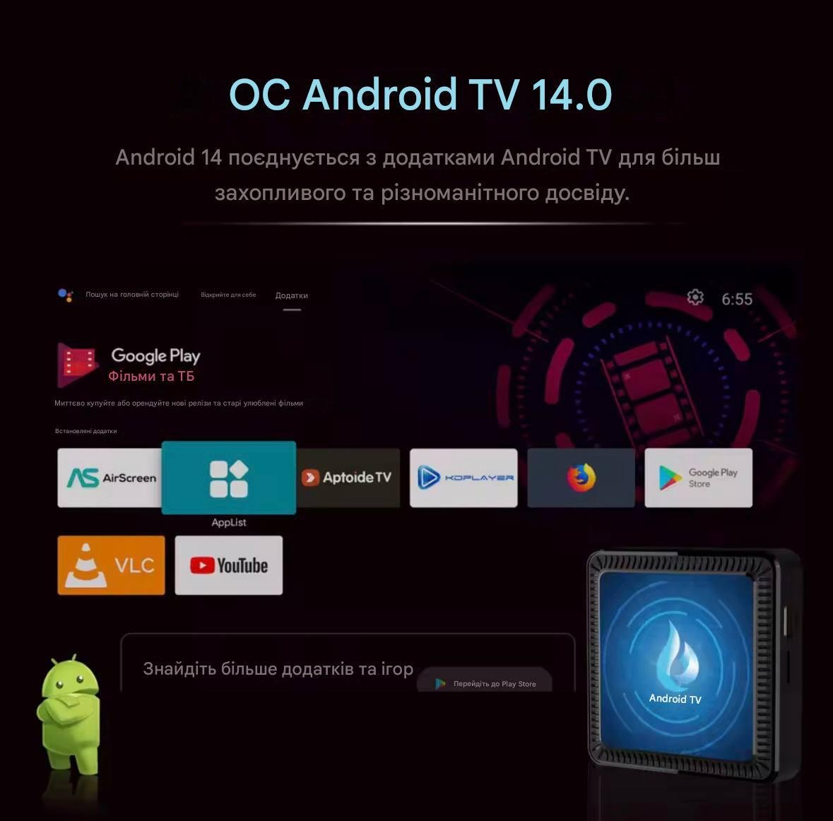 Смарт ТВ приставка Q17 4/32 Гб Android 14 TV Box голосовий пульт (2665675348) - фото 11 Смарт ТВ приставка Q17 4/32 Гб Android 14 TV Box голосовий пульт (2665675348) - фото 11
