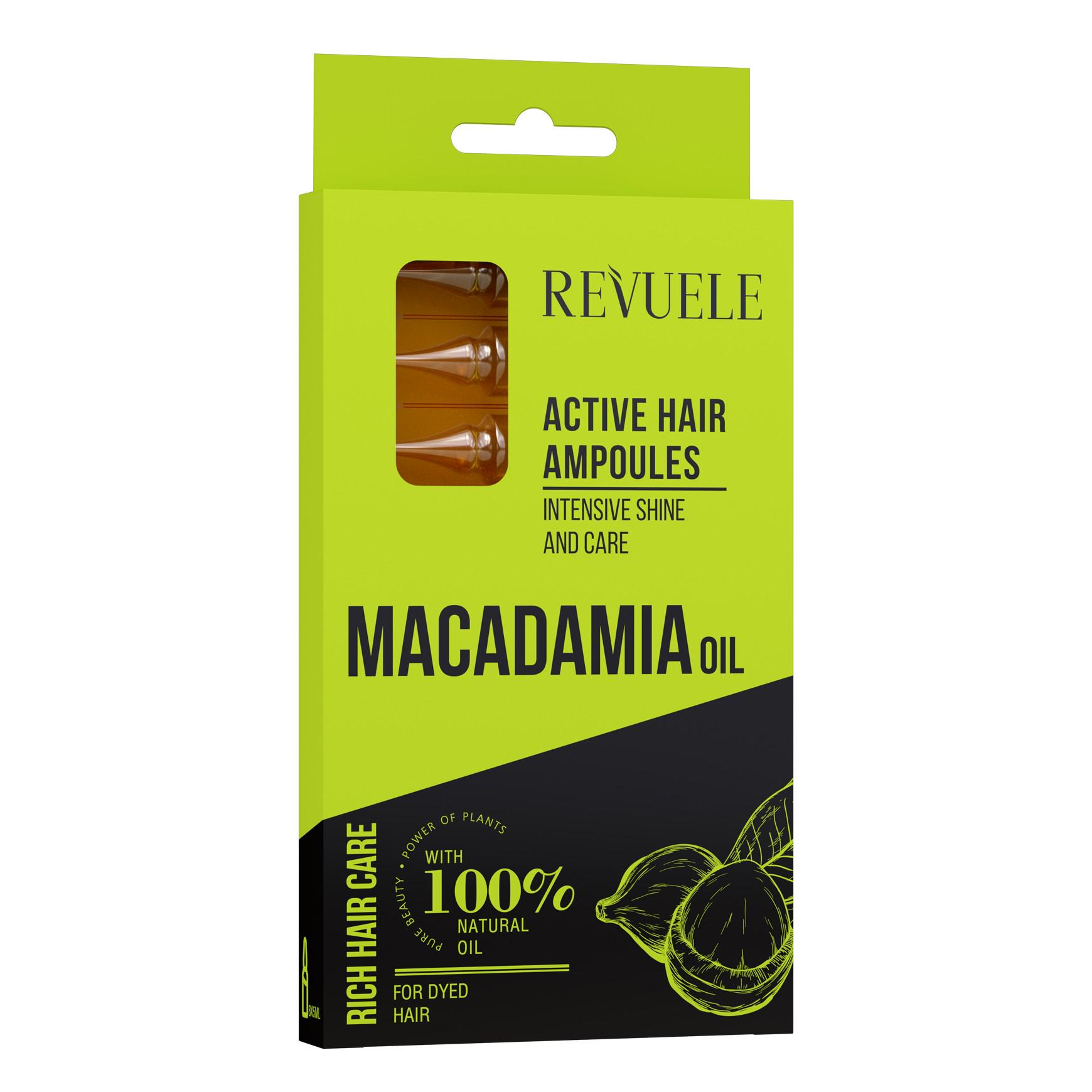 Активные ампулы для волос Revuele HAIR CARE с маслом макадамии 8x5 мл (5060565104655)