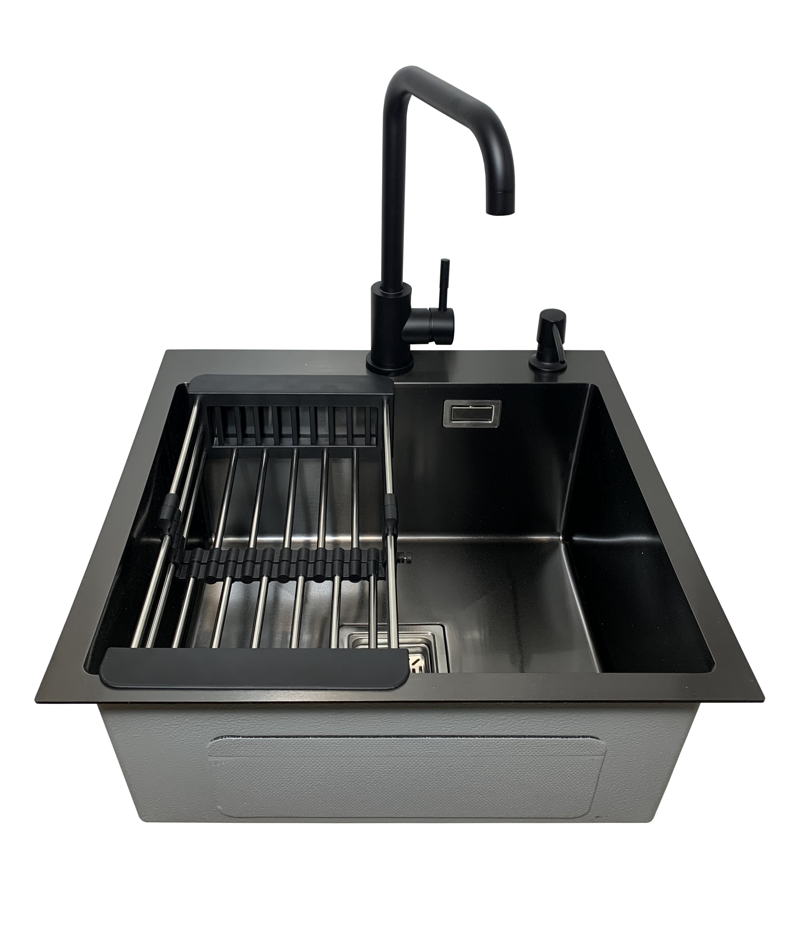 Мойка кухонная Platinum Handmade 50x50 см в черном PVD + смеситель/дозатор/корзина Мойка кухонная Platinum Handmade 50x50 см в черном PVD + смеситель/дозатор/корзина